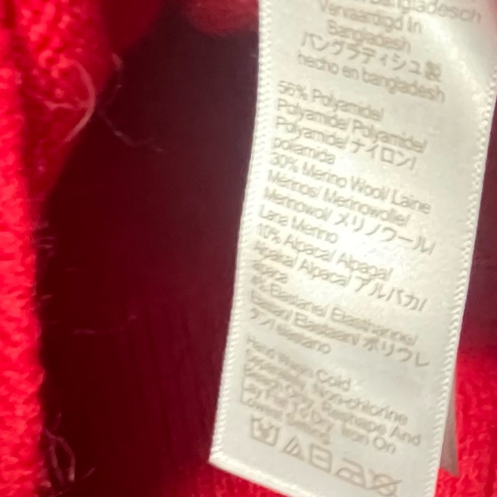 J.Crew Red Merino Alpaca Crewneck Sweater M Cozy Classic - Picture 5 of 6